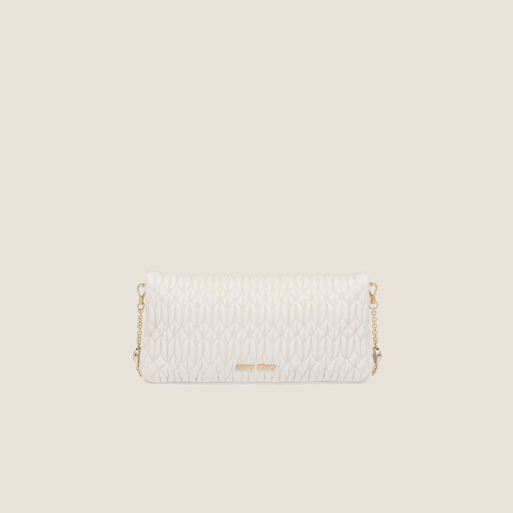 Miu Miu Iconic Crystal Cloqué Nappa leather bag
